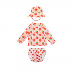 Zoocchini Σετ UV Μαγιώ Πάνα Bucket Καπέλο Μπλούζα Strawberry - 6-12m ZOO16014-6-12M
