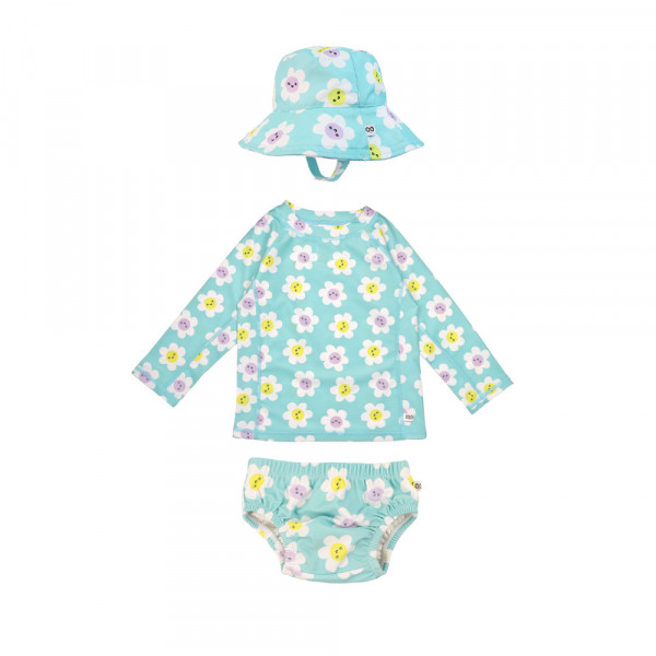 Zoocchini Σετ UV Μαγιώ Πάνα Bucket Καπέλο Μπλούζα Daisy - 6-12m ZOO16015-6-12M