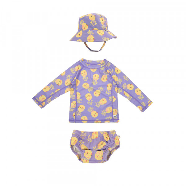 Zoocchini Σετ UV Μαγιώ Πάνα Bucket Καπέλο Μπλούζα Pineapple - 12-24m ZOO16016-12-24M
