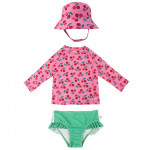 Zoocchini Σετ UV Μαγιό Bucket Καπέλο Μπλούζα Cherry - 2 Ετών ZOO16021-2T 