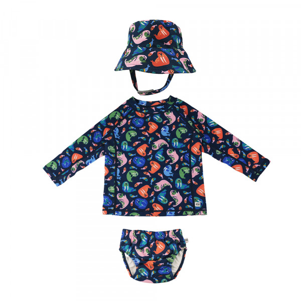 Zoocchini Σετ UV Μαγιό Πάνα Bucket Καπέλο Μπλούζα 12Μ-24Μ Walrus ZOO16022-12-24M