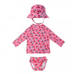 Zoocchini Σετ UV Μαγιό Πάνα Bucket Καπέλο Μπλούζα Cherry - 12Μ-24Μ  ZOO16025-12-24M
