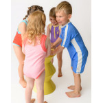 Zoocchini Κοντομάνικο Ολόσωμο Μαγιό με Στάμπα Dino/Med Blue 2 Ετών ZOO12802-2T