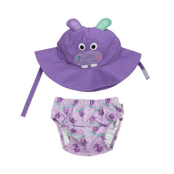 Zoocchini Σετ Μαγιό και Καπέλο UPF50  Hippo 6-12m ZOO12014M