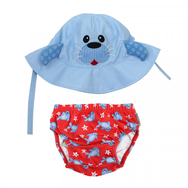 Zoocchini Σετ Μαγιό και Καπέλο UPF50 Seal 6-12m ZOO12013M