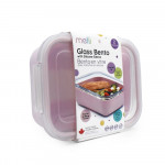 Melii – Glass Bento Με Θήκη Σιλικόνης (740ml set of 1) – pink MEL16960
