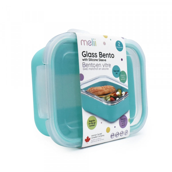 Melii – Glass Bento Με Θήκη Σιλικόνης (740ml set of 1) – blue MEL16961