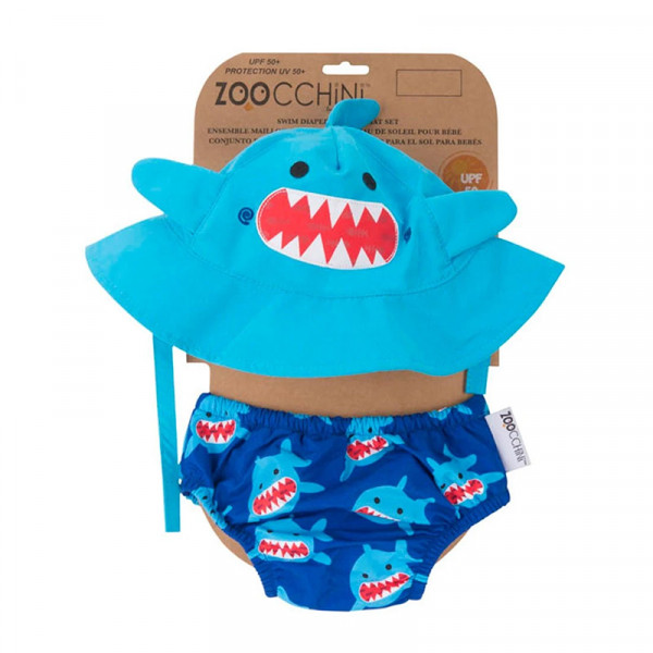Zoocchini Σετ Μαγιό και Καπέλο UPF50  Καρχαριάκι - 6-12m ZOO1705M