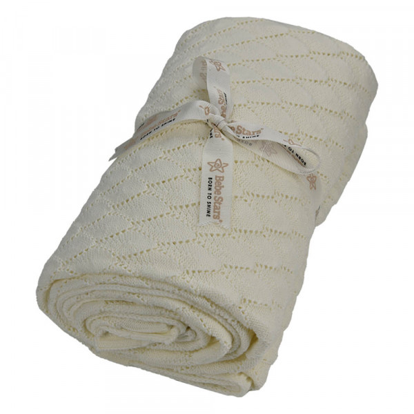 Bebe stars Κουβέρτα κρεβατιού πλεκτή 110 x 140cm Ivory 308-183