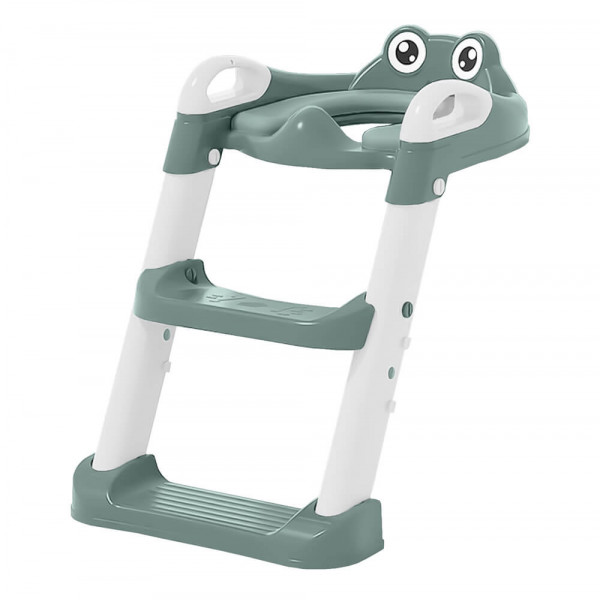 Bebe stars Καθισμα Τουαλέτας Με Χερούλια Και Σκαλοπατάκια Frog Forest Green 56-176
