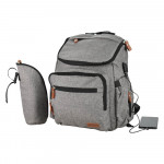 Bebe Stars Τσάντα Αλλαξιέρα Πλάτης με USB Grey 590-186