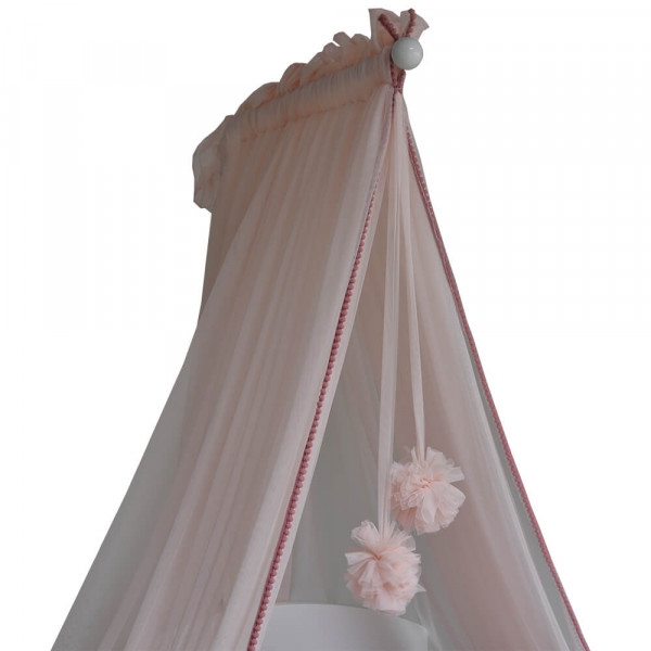 Bebe stars Κουνουπιέρα κρεβατιού με pom-pom Pink 603-185