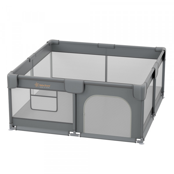 Bebe stars Πάρκο για μωρά τετράγωνο 150x150cm Playzen Grey 880-100
