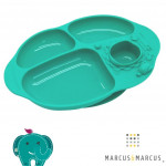 Marcus & Marcus Πιάτο Φαγητού Σιλικόνης Βεντούζα Dip Πράσινο 6m+ MNMKD36-EP