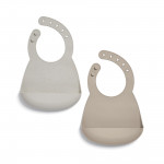 Mamas & Papas Βρεφικές Σαλιάρες Σιλικόνης Σετ 2τεμ Neutral Speckle 24280133