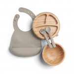 Mamas&Papas Παιδικό Σετ Φαγητού Bamboo 1st stage 4τεμ Truffle 25180071