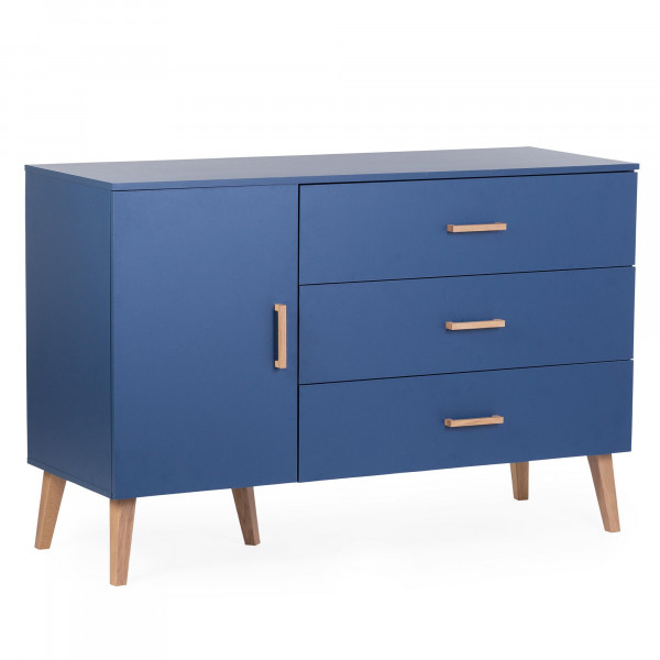 Childhome Παιδική Σιφονιέρα Bold Blue με 3 Συρτάρια & Ντουλάπι & Αλλαξιέρα BR77569