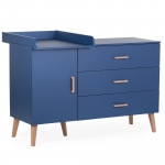 Childhome Παιδική Σιφονιέρα Bold Blue με 3 Συρτάρια & Ντουλάπι & Αλλαξιέρα BR77569