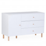 Childhome Παιδική Σιφονιέρα Wonder White με 3 Συρτάρια & Ντουλάπι & Αλλαξιέρα BR77571
