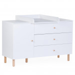 Childhome Παιδική Σιφονιέρα Wonder White με 3 Συρτάρια & Ντουλάπι & Αλλαξιέρα BR77571