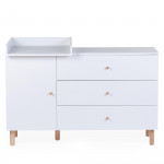 Childhome Παιδική Σιφονιέρα Wonder White με 3 Συρτάρια & Ντουλάπι & Αλλαξιέρα BR77571