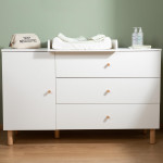Childhome Παιδική Σιφονιέρα Wonder White με 3 Συρτάρια & Ντουλάπι & Αλλαξιέρα BR77571