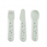 Done By Deer Παιδικό Σετ Μαχαιροπίρουνα 3τμχ Happy Dots Green BR77703