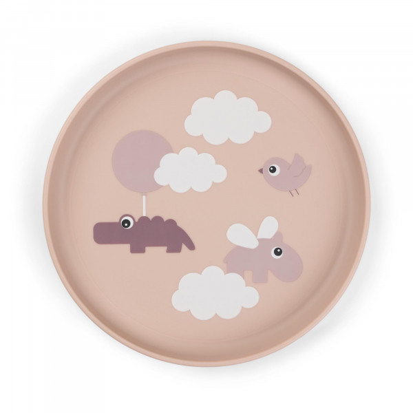 Done By Deer Παιδικό Πιάτο Με Αντιολισθιτική Βάση Happy Clouds Powder BR77704