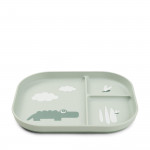 Done By Deer Παιδικό Πιάτο με χωρίσματα Happy Clouds Croco Green BR77708