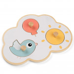 Ξύλινο Πάζλ First Peg Puzzle Happy clouds Colour mix Done By Deer BR78273