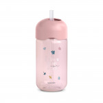 Suavinex Παγούρι με καλαμάκι Σιλικόνης 340ml +18μ BEAR Pink BR78534
