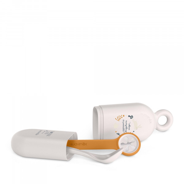 Suavinex Θήκη Με Κουτάλι & Πιάστρα Σιαλάρας +4μ White BR79157
