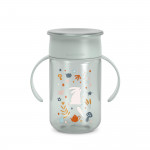 Suavinex Ποτήρι Εκπαιδευτικό 360 με λαβές 340ml +12μ Wonderland Green BR79406