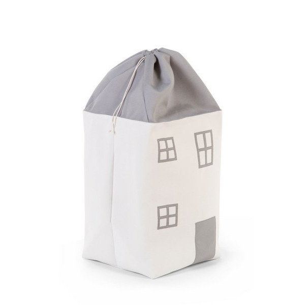 Childhome Σάκος Αποθήκευσης σε Σχήμα Σπιτιού - House Toy Box Grey Off White BR74528