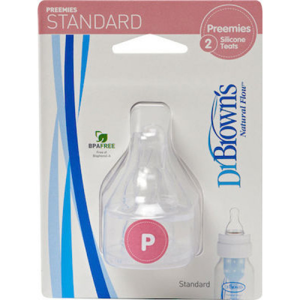 Dr Brown s Θηλές για Μπιμπερό με Στενό Λαιμό. Επίπεδο πρόωρα (2 τεμ.) 292
