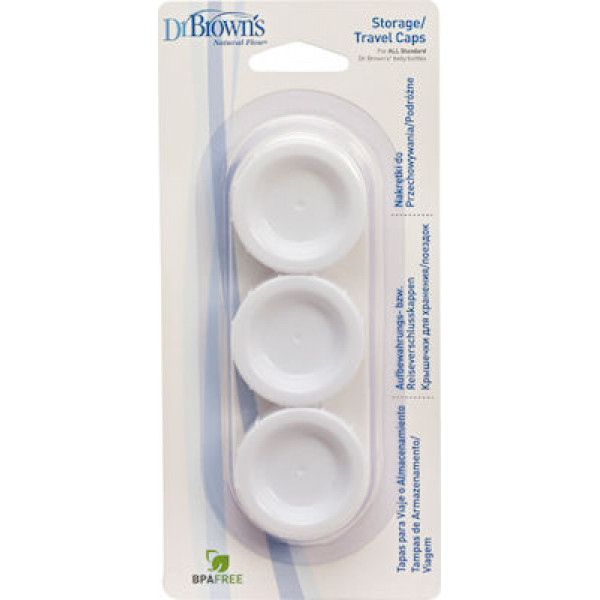 Dr Brown s Standard Travel Caps για Στενό Λαιμό 3τμχ 630