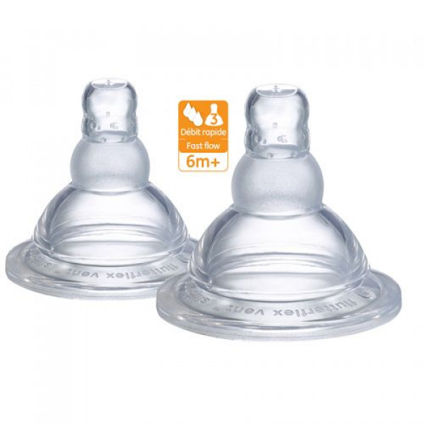 Sophie La Girafe Mii Θηλή μπιμπερό 6+ Fast flow σετ 2τεμ