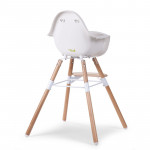 CHILDHOME Κάθισμα Φαγητού EVOLU 2 Natural - White 2 in 1 & Bumper BR70119