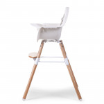 CHILDHOME Κάθισμα Φαγητού EVOLU 2 Natural - White 2 in 1 & Bumper BR70119