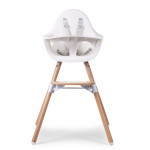 CHILDHOME Κάθισμα Φαγητού EVOLU 2 Natural - White 2 in 1 & Bumper BR70119