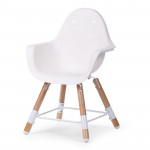 CHILDHOME Κάθισμα Φαγητού EVOLU 2 Natural - White 2 in 1 & Bumper BR70119