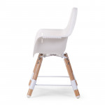 CHILDHOME Κάθισμα Φαγητού EVOLU 2 Natural - White 2 in 1 & Bumper BR70119