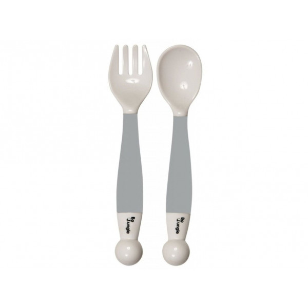Bo Jungle Spoon & Fork ευλίγιστο σετ κουτάλι - πηρούνι γκρι B571110
