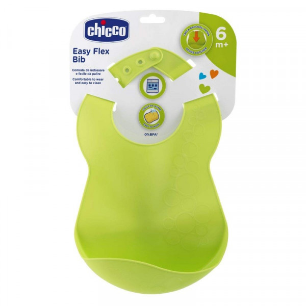 Chicco Τραχήλια για Ψίχουλα Easy Flex Bib 6Μ+ - Πράσινη 16302-30