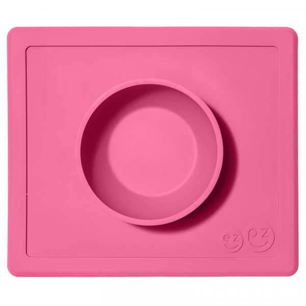 Ezpz Δίσκος και μπολ σε ένα Happy bowl Pink 12+ Μηνών MB-P7424U