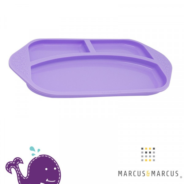 Marcus & Marcus Πιάτο δίσκος φαγητού σιλικόνης με χωρίσματα ΦΑΛΑΙΝΙΤΣΑ ΛΙΛΑ MNMKD06-WL