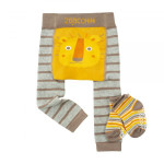 Zoocchini Grip+Easy Crawler Pants & Socks Set – Leo the Lion 6-12M Για το Μπουσούλημα ZOO12511