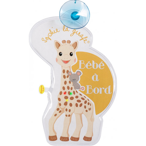 Sophie La Girafe Baby on Board σήμα με φωτάκια Γαλλικά Yellow S470224