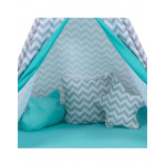 Baby Adventure Σκηνή Teepee Grey Wave Mint BR75593 (Δώρο 3 διακοσμητικά μαξιλάρια!)