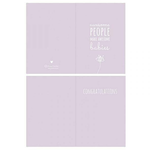 Proud Mama Ευχετήρια Κάρτα Γέννησης Lilac PM-542